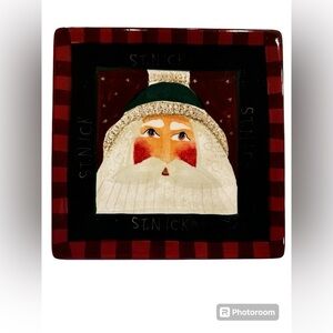 Heavy Oneida Santa Portrait 10" Square Dinner Plate.